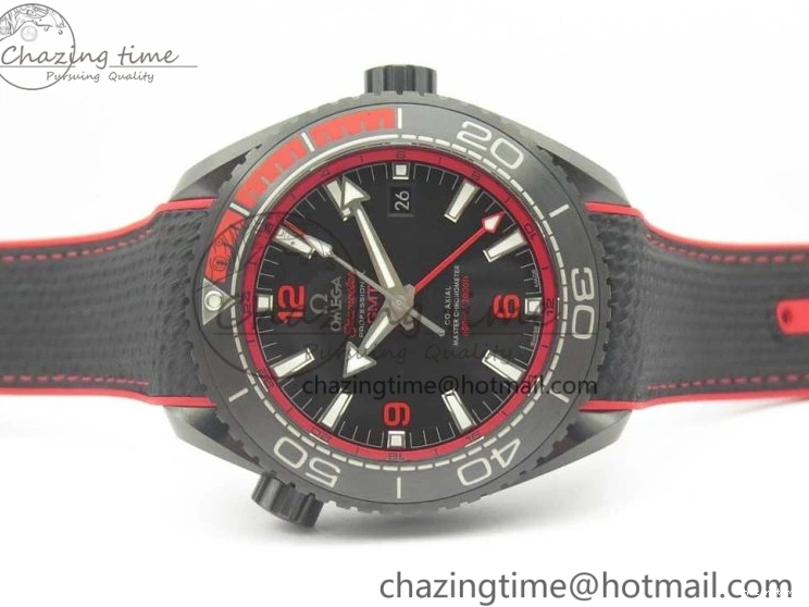 0209 Trendy Planet Ocean 45.5mm Deep Black red Real Ceramic VSF 1:1 Best Edition on Black Nylon Strap A8906 Super Clone 7986